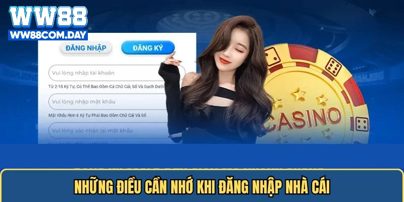 Lưu ý khi đăng nhập ww88